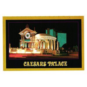 Caesars Palace Las Vegas Night Light Exterior Vintage Postcard Casino Fountain